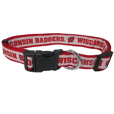 Pets First Wisconsin Badgers Pet Collar by Pets First - Medium