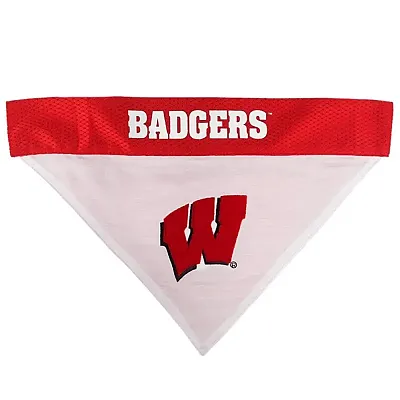 Pets First Wisconsin Badgers Pet Reversible Bandana - S/M