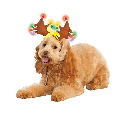 Rubie's Costume Co Light-Up Pet Reindeer Antlers - M/L