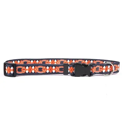 Little Earth Productions Chicago Bears Argyle Nylon Collar - Large