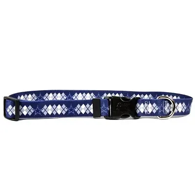 Little Earth Productions Dallas Cowboys Argyle Nylon Collar - Large