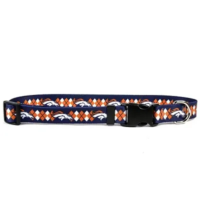 Little Earth Productions Denver Broncos Argyle Nylon Collar - Large