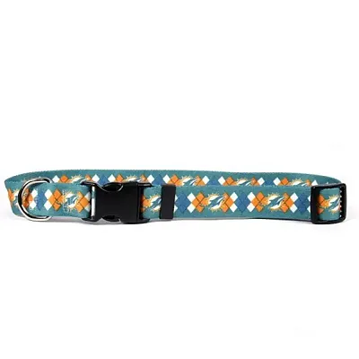 Little Earth Productions Miami Dolphins Argyle Nylon Collar - Small
