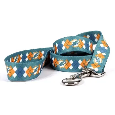 Little Earth Productions Miami Dolphins Argyle Nylon Leash - X-Small