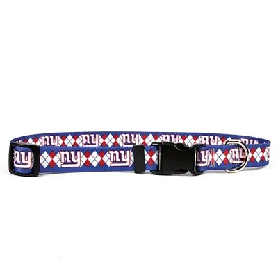 Little Earth Productions New York Giants Argyle Nylon Collar - Medium