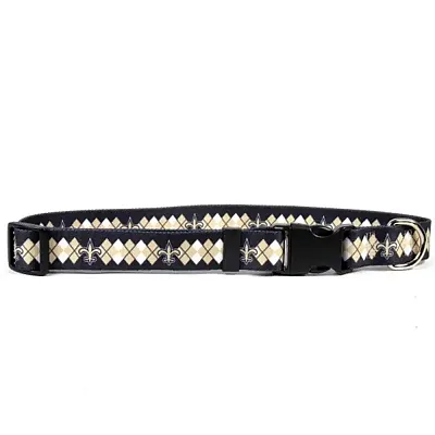Little Earth Productions New Orleans Saints Argyle Nylon Collar - Large