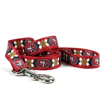 Little Earth Productions San Francisco 49ers Argyle Nylon Leash - S/M